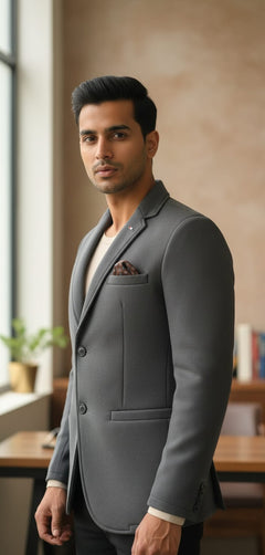 Tatvivah Blazer for Men | Premium Tailored Formal Party Wear Ask Grey 5956