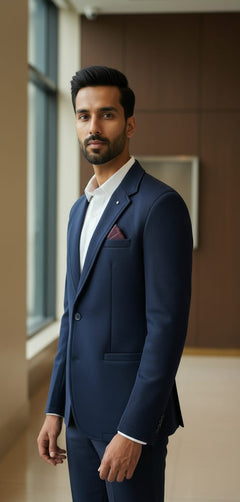 Tatvivah Blazer for Men | Premium Tailored Formal Party Wear Navy Blue 5956