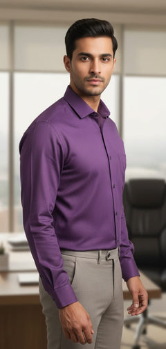 Men’s Modern Tailored Fit Shirt – Premium Quality Formal & Casual Button-Up 15497 Purple