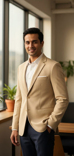 Tatvivah Blazer for Men | Premium Tailored Formal Party Wear Yuma Cream 5956