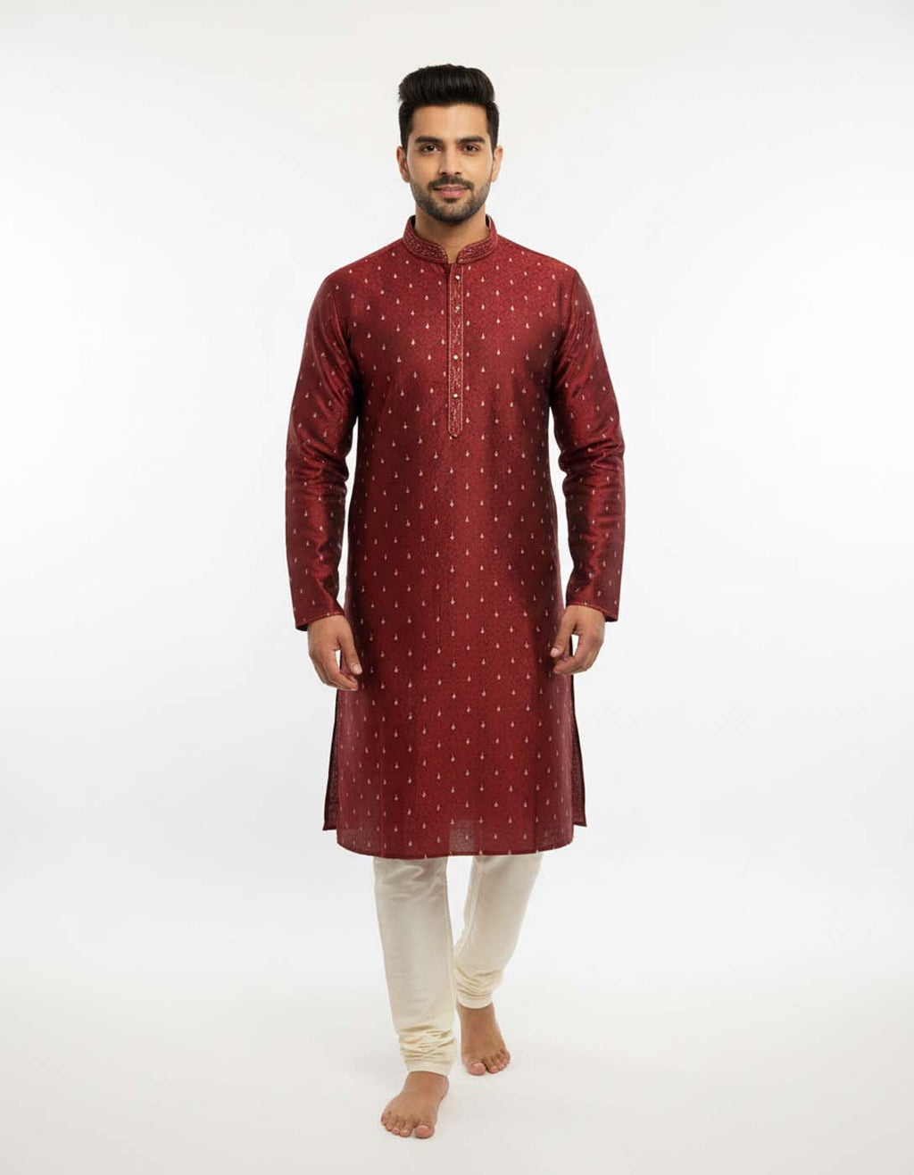 Men’s Premium Ethnic Kurta Set | Stylish Wedding & Festive Wear Kurta Pajama 3132 Maroon