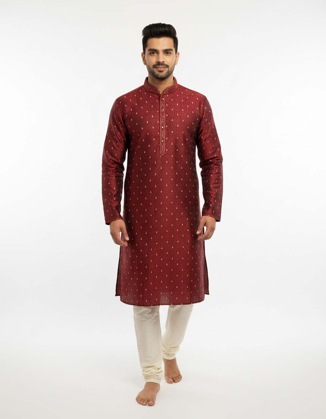 Men’s Premium Ethnic Kurta Set | Stylish Wedding & Festive Wear Kurta Pajama 3132 Maroon