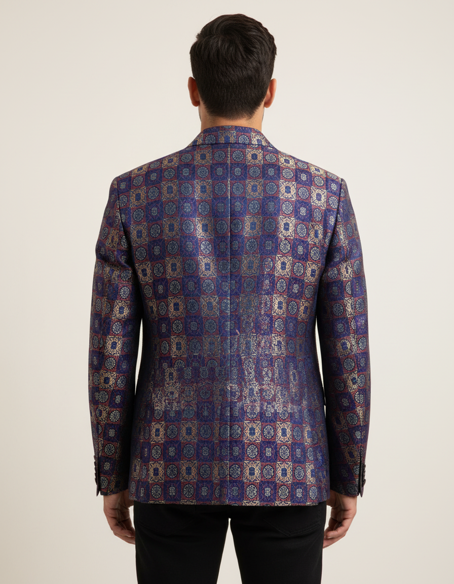 Tatvivah Men's Jodhpuri Red Blue 6331