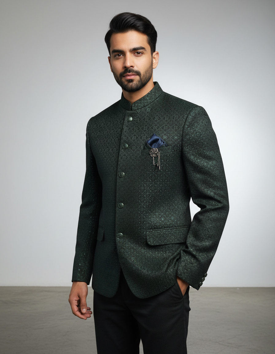 Tatvivah Men's Jodhpuri Green Black 6332