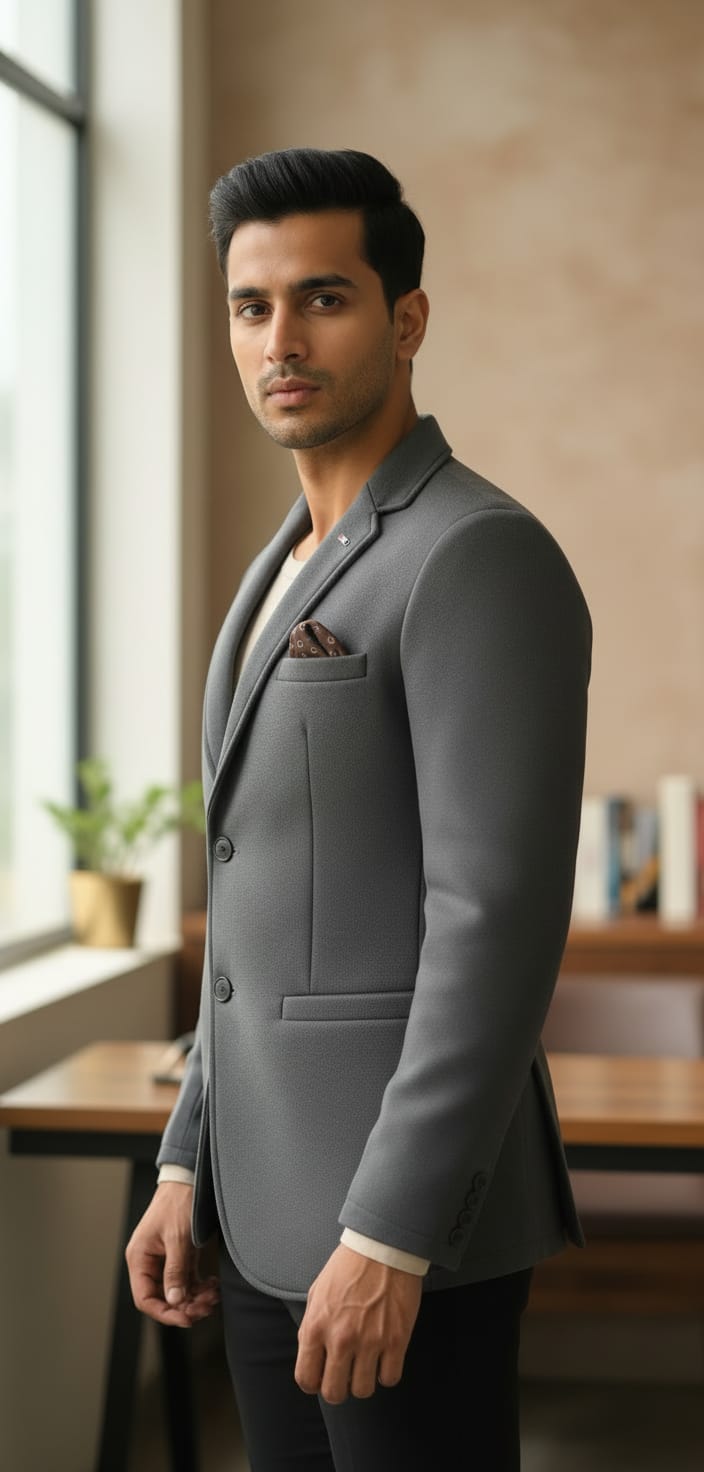 Tatvivah Blazer for Men | Premium Tailored Formal Party Wear Ask Grey 5956