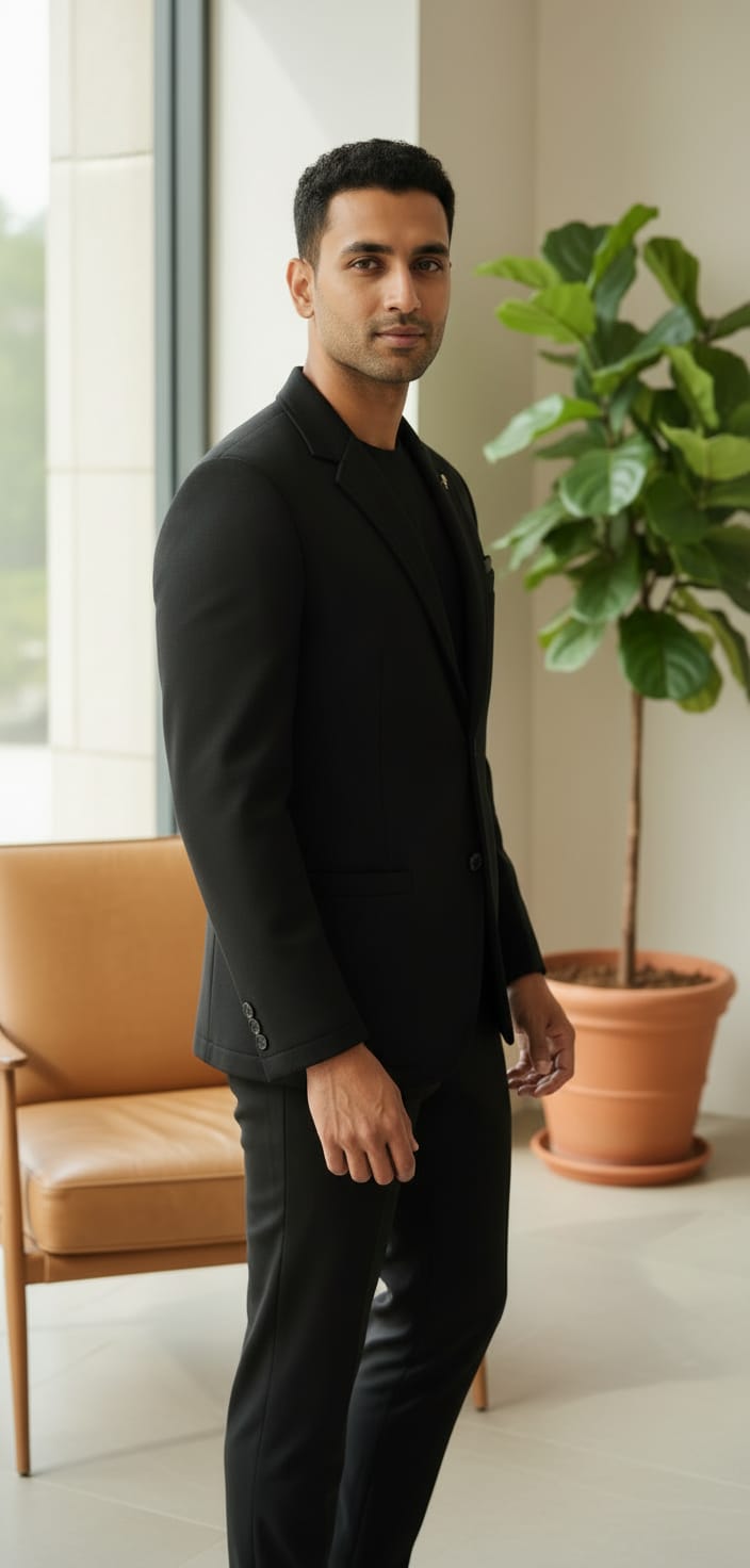 Tatvivah  Blazer for Men | Premium Tailored Formal Party Wear Black 5956