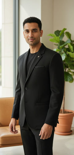 Tatvivah  Blazer for Men | Premium Tailored Formal Party Wear Black 5956