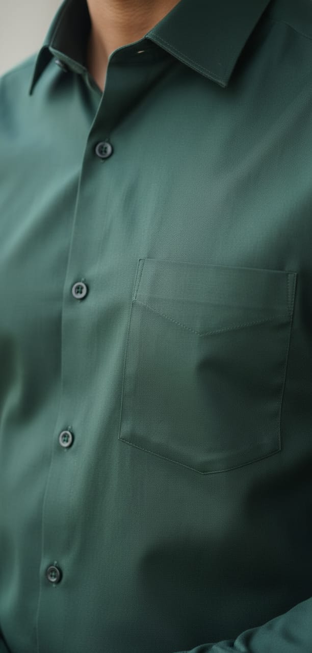 Men’s Modern Tailored Fit Shirt – Premium Quality Formal & Casual Button-Up 15497 Bottle Green