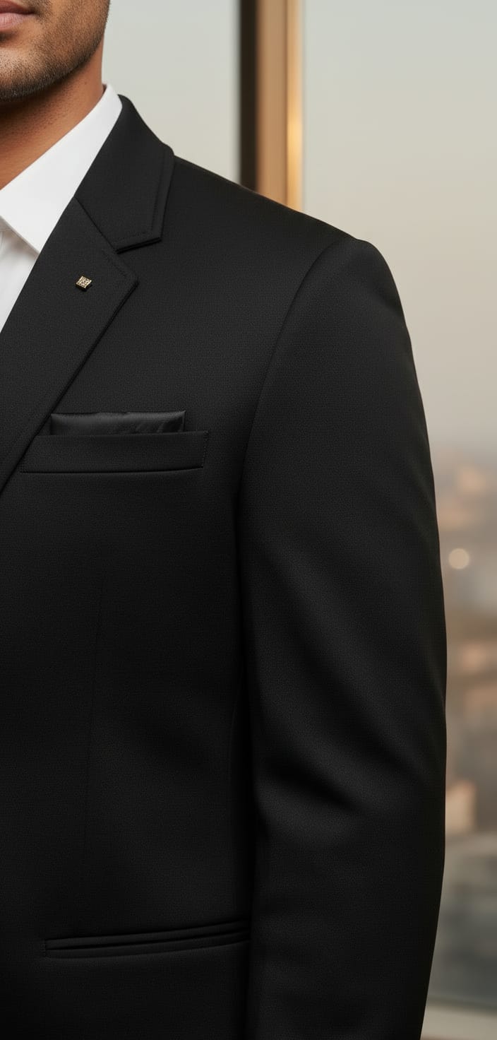 Tatvivah Blazer for Men | Premium Tailored Formal Party Wear Cream Dark Black 5956