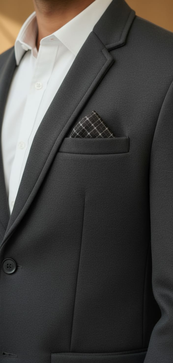 Tatvivah Blazer for Men | Premium Tailored Formal Party Wear Cream Dark Grey 5956