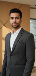 Tatvivah Blazer for Men | Premium Tailored Formal Party Wear Cream Dark Grey 5956