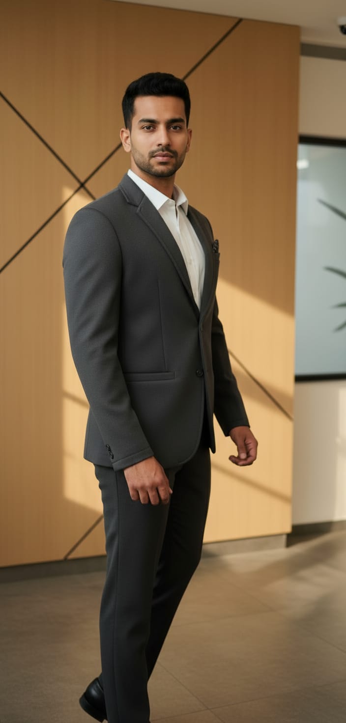 Tatvivah Blazer for Men | Premium Tailored Formal Party Wear Cream Dark Grey 5956