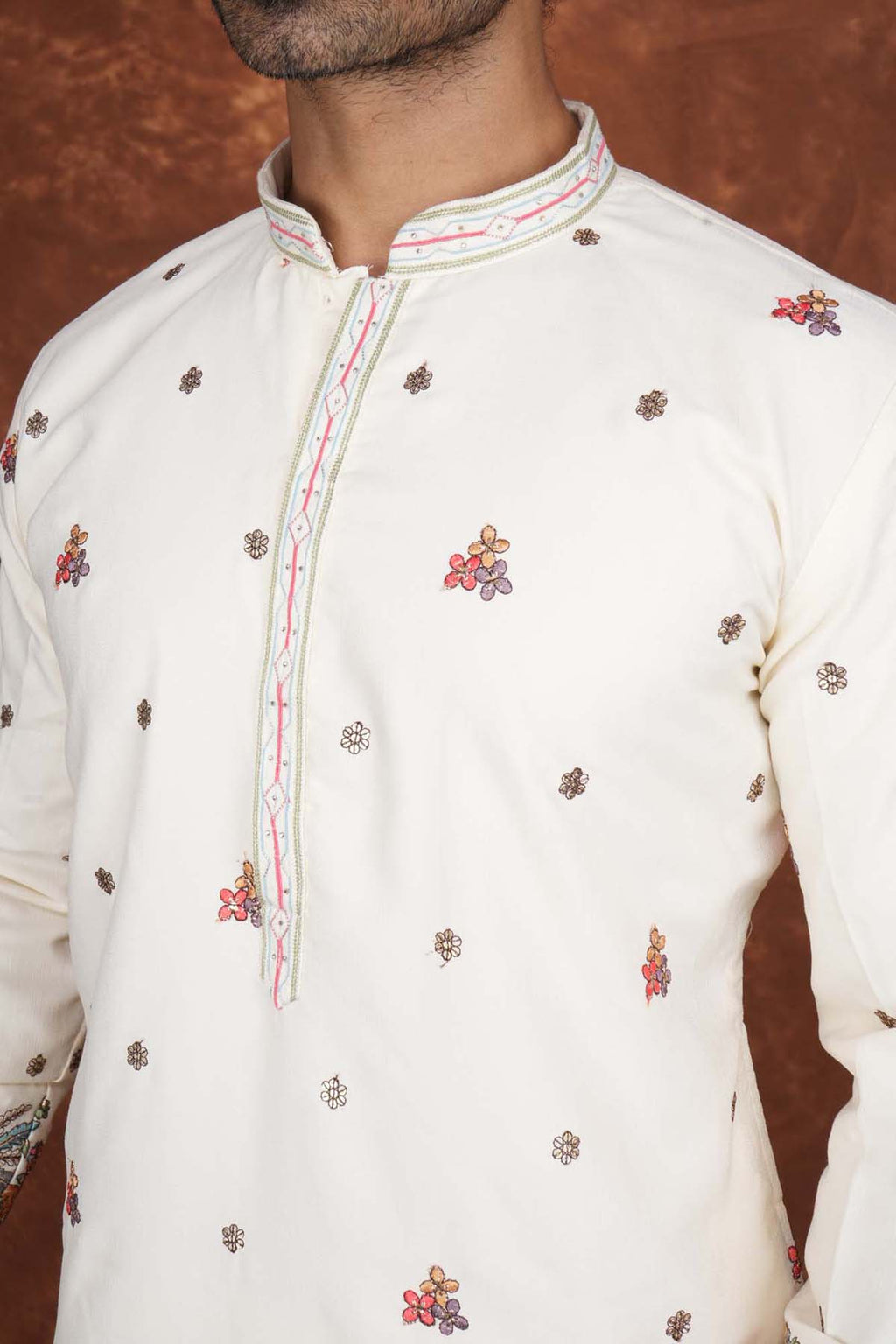 Men’s Premium Ethnic Kurta Set | Stylish Wedding & Festive Wear Kurta Pajama 3144 Cream