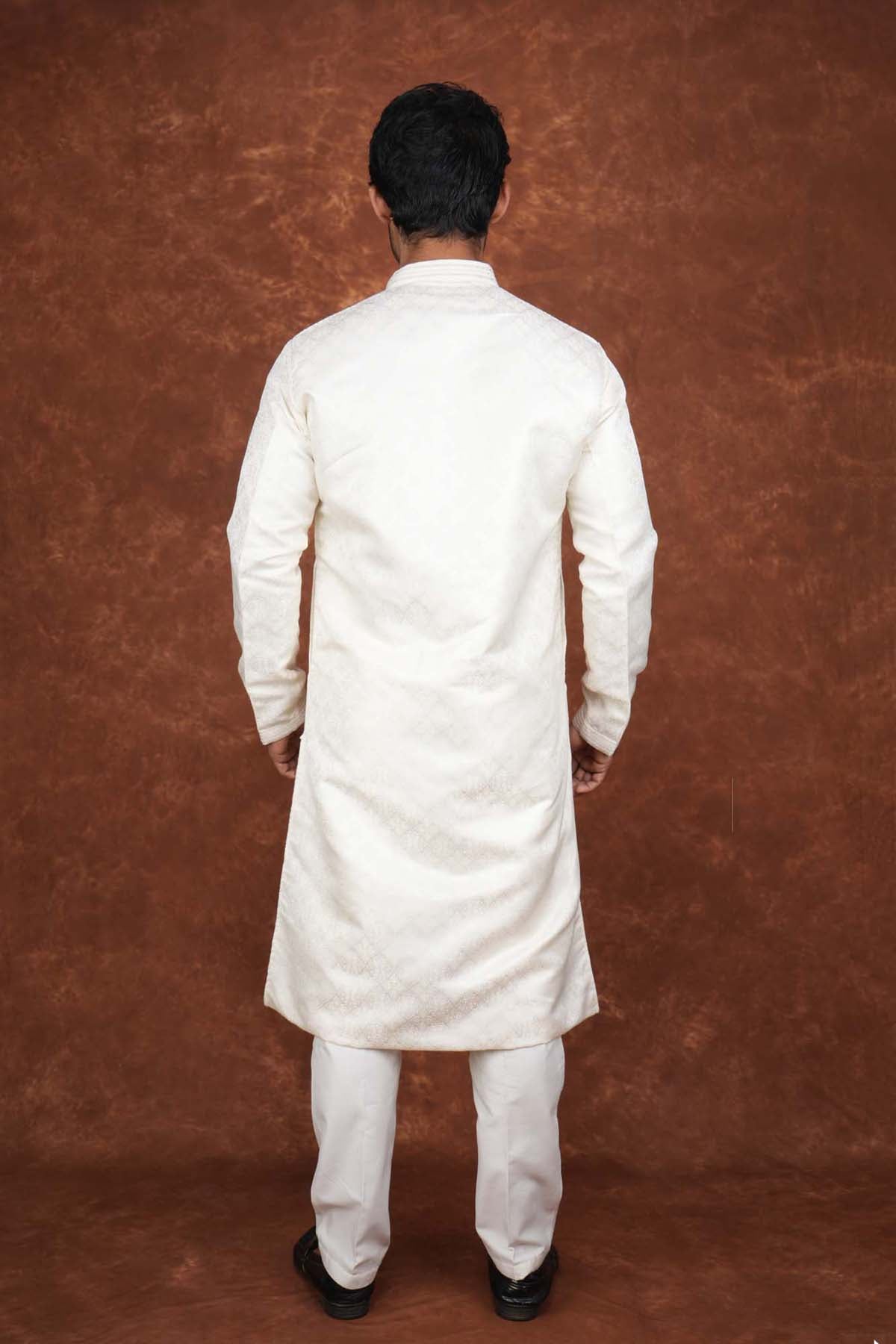 Men’s Premium Ethnic Kurta Set | Stylish Wedding & Festive Wear Kurta Pajama 3137 Cream