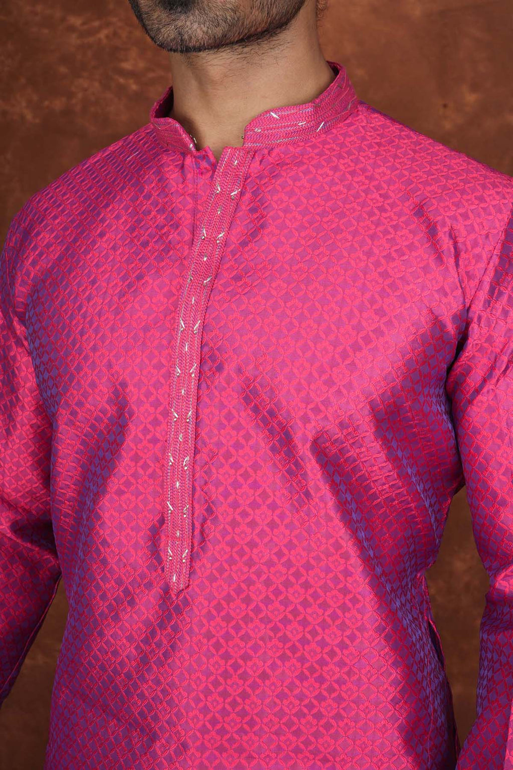 Men’s Premium Ethnic Kurta Set | Stylish Wedding & Festive Wear Kurta Pajama 3136 Pink