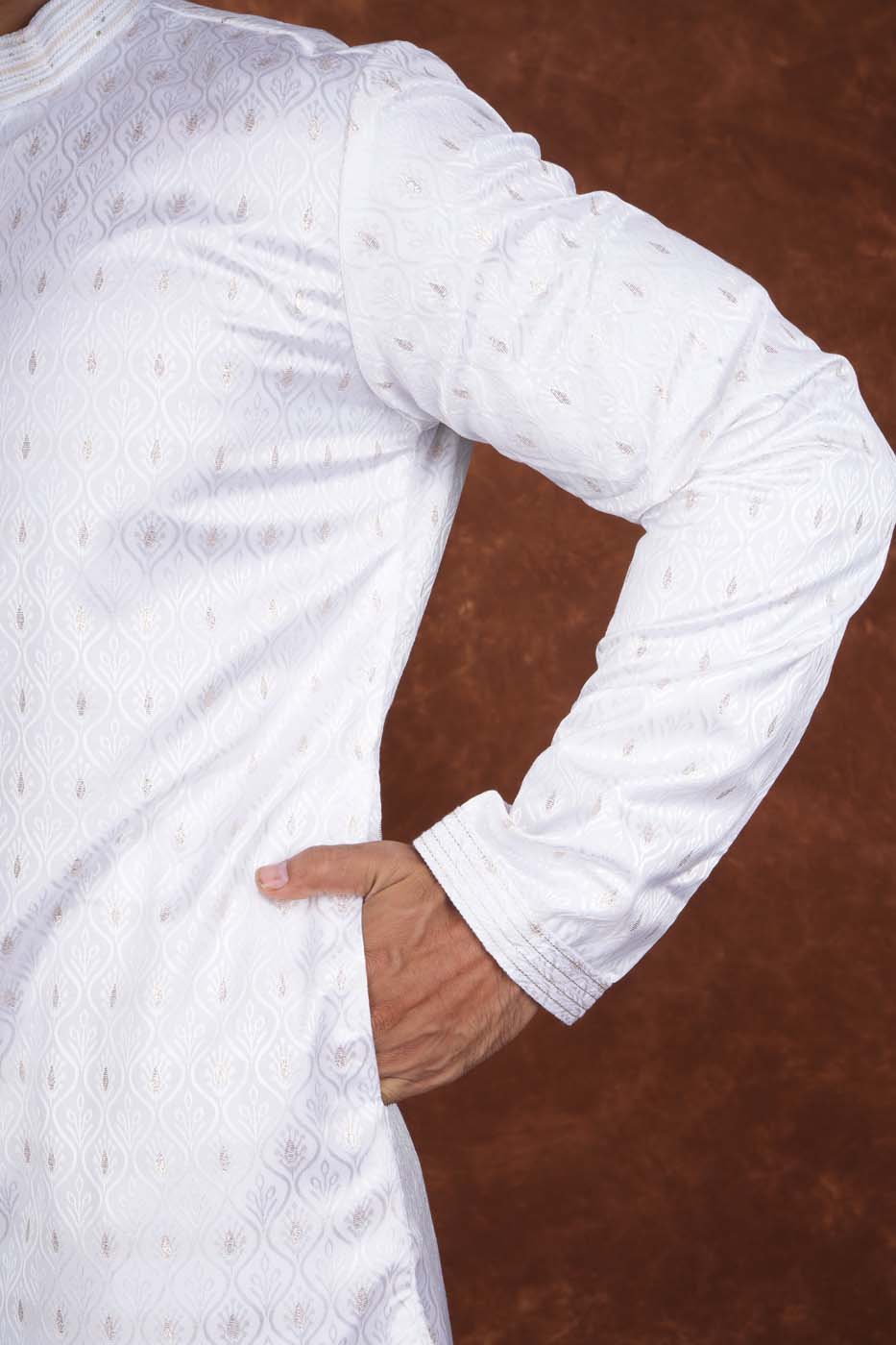 Men’s Premium Ethnic Kurta Set | Stylish Wedding & Festive Wear Kurta Pajama 3133 White