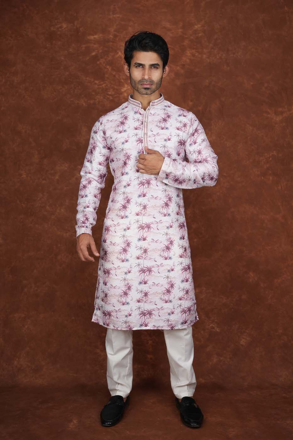 Men’s Premium Ethnic Kurta Set | Stylish Wedding & Festive Wear Kurta Pajama 3140 Pink