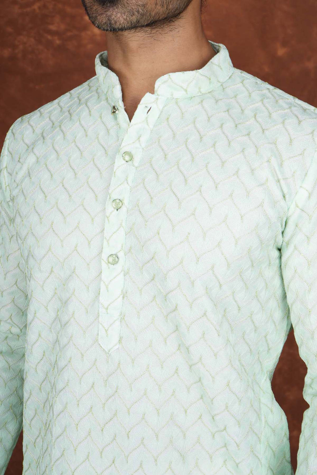 Men’s Premium Embroidered Kurta Pajama Set | Ethnic Wedding & Festive Wear for Men 2104 Pista Green
