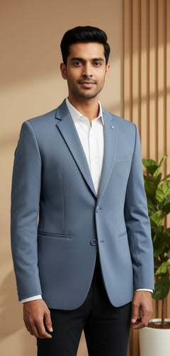 Tatvivah  Blazer for Men | Premium Tailored Formal Party Wear Cream Dusty Blue 5956