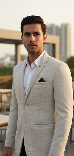 Tatvivah  Blazer for Men | Premium Tailored Formal Party Wear Light Grey 5956