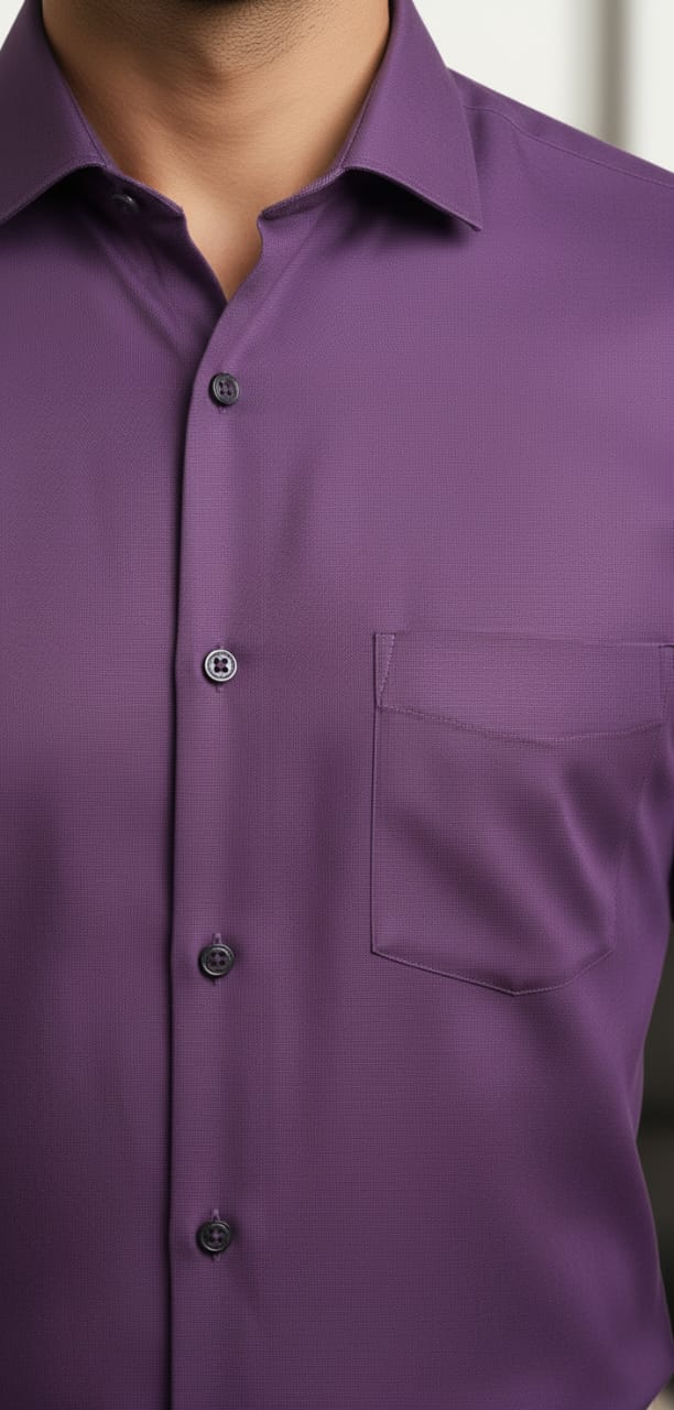 Men’s Modern Tailored Fit Shirt – Premium Quality Formal & Casual Button-Up 15497 Purple