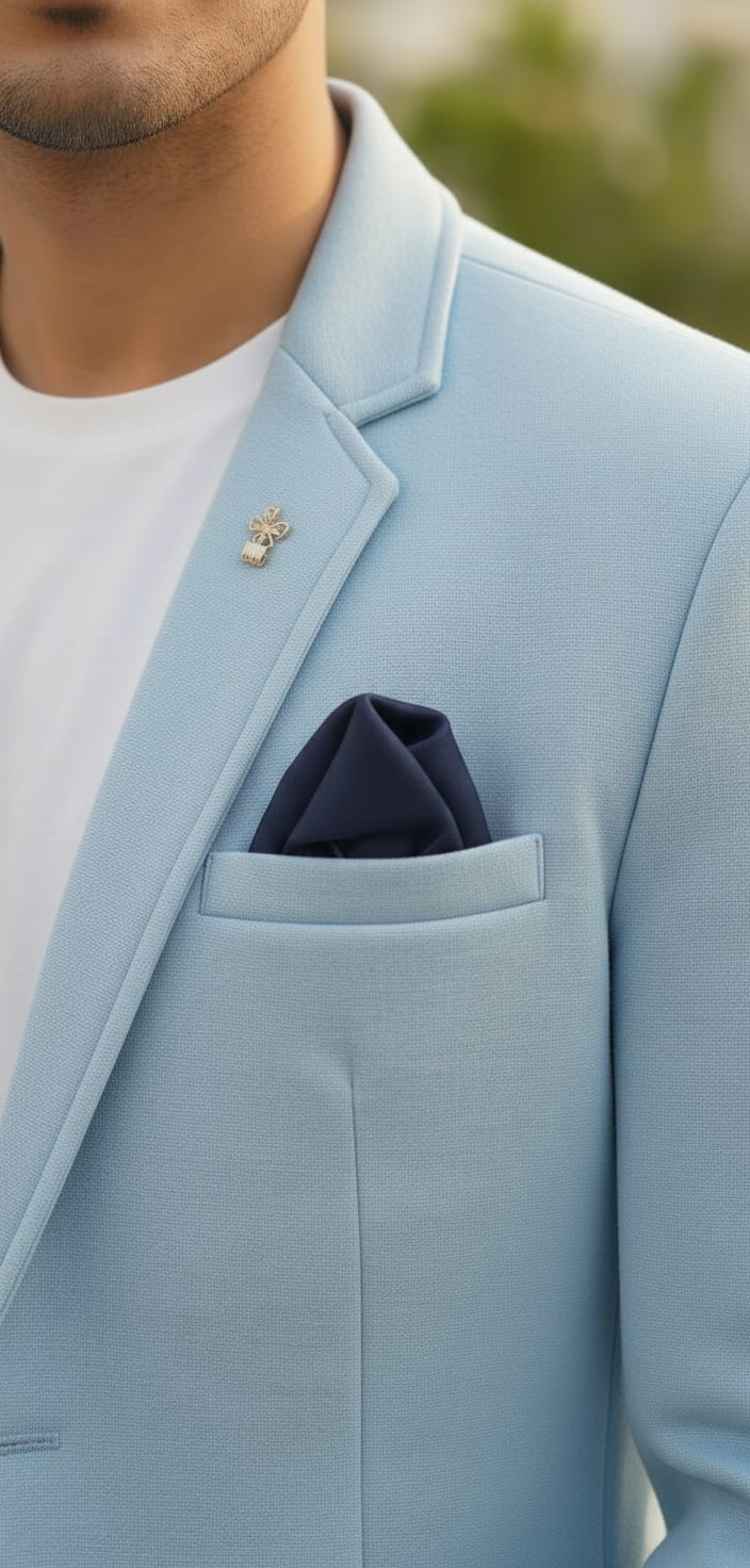 Tatvivah Blazer for Men | Premium Tailored Formal Party Wear Sky Blue 5956