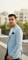 Tatvivah Blazer for Men | Premium Tailored Formal Party Wear Sky Blue 5956