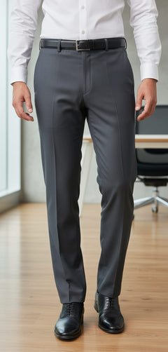Men’s Spain Formal Ankle Length Pants – Modern Slim Fit Office Wear Dark Grey