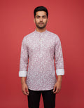 Tatvivah Ashton Printed Mandarin Collar Short Kurta Elegant light pink