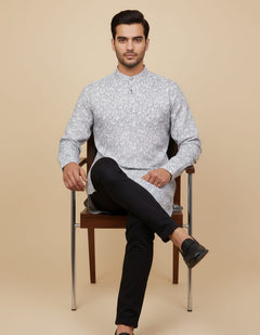 Tatvivah Ashton Printed Mandarin Collar Short Kurta elegant light rama green