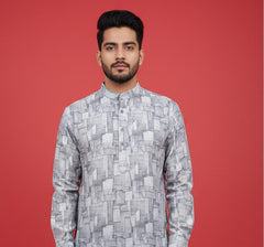 Tatvivah Ashton Printed Mandarin Collar Short Kurta elegant light rama color