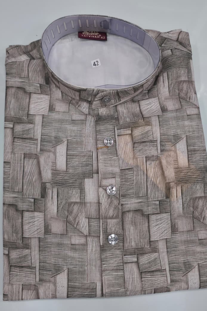 Tatvivah Ashton Printed Mandarin Collar Short Kurta elegant light rama color