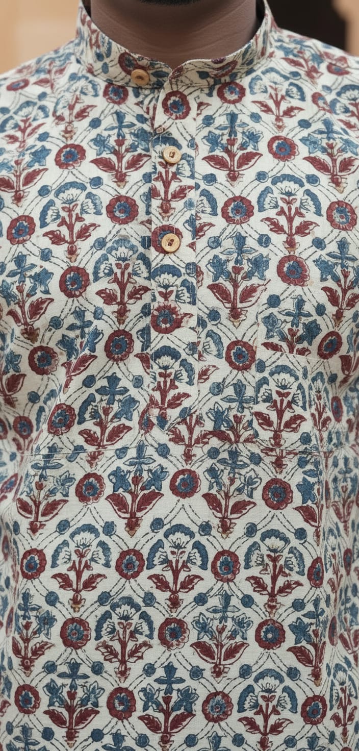 Tatvivah Ashton Printed Mandarin Collar Short Kurta elegant maroon rama