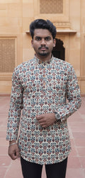 Tatvivah Ashton Printed Mandarin Collar Short Kurta elegant maroon rama