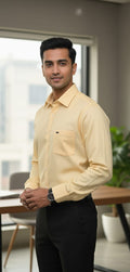 Men’s Modern Tailored Fit Shirt – Premium Quality Formal & Casual Button-Up 15497 Yellow
