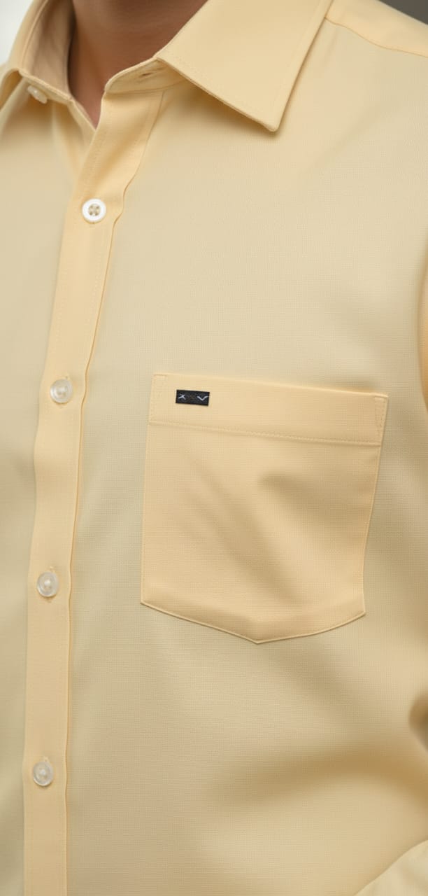 Men’s Modern Tailored Fit Shirt – Premium Quality Formal & Casual Button-Up 15497 Yellow
