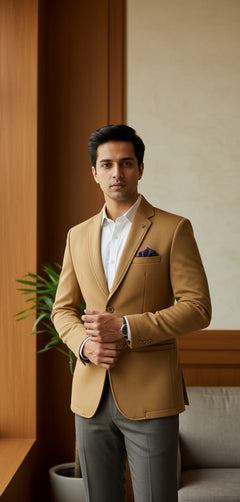Tatvivah Blazer for Men | Premium Tailored Formal Party Wear Yellowish 5956