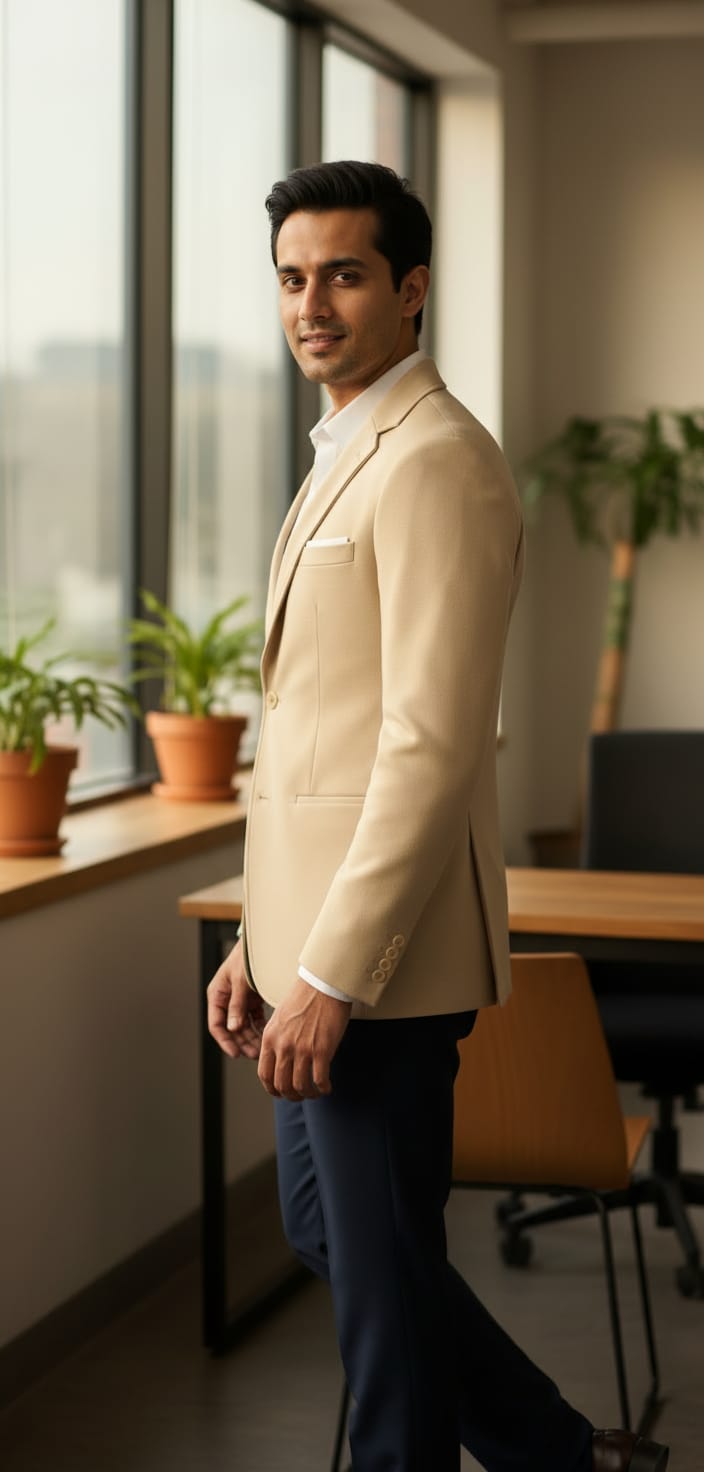 Tatvivah  Blazer for Men | Premium Tailored Formal Party Wear Yuma Cream 5956
